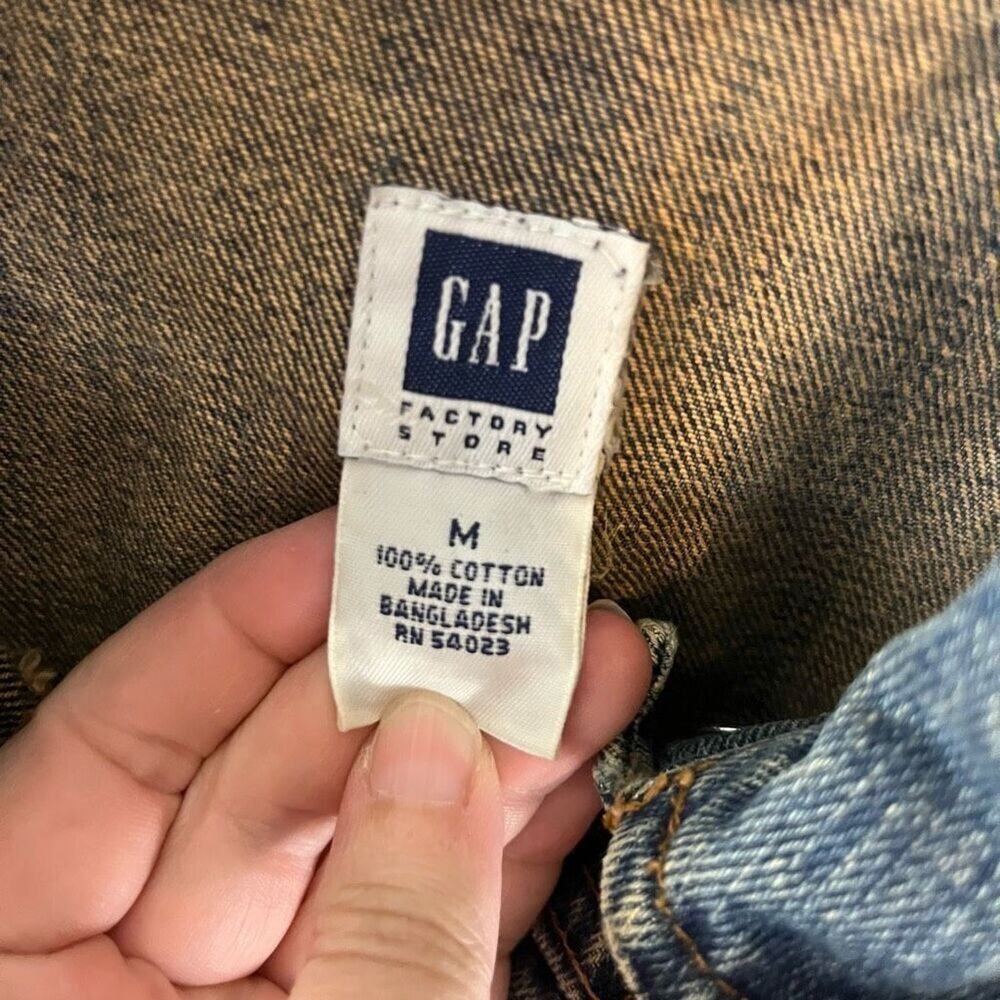 Gap Vintage Y2K Denim Trucker Jacket Size Medium 100% Cotton - Picture 3 of 6